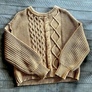 FREE PEOPLE CABLE KNIT SWEATER
